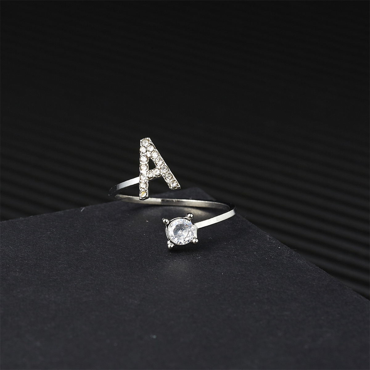 Women Fashion Names - Silver Color Zircon Initial A-Z Letter