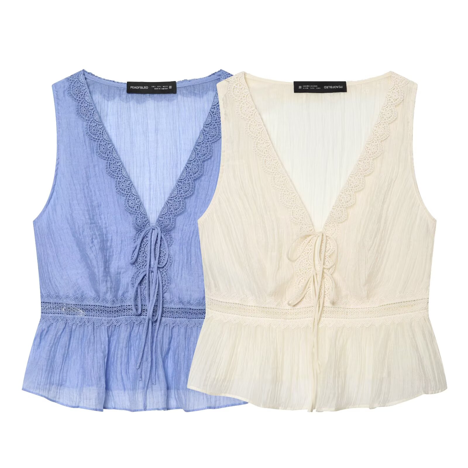 Women'S Fashion Vest Tops - Willshela Women Fashion Solid Bowed Lace