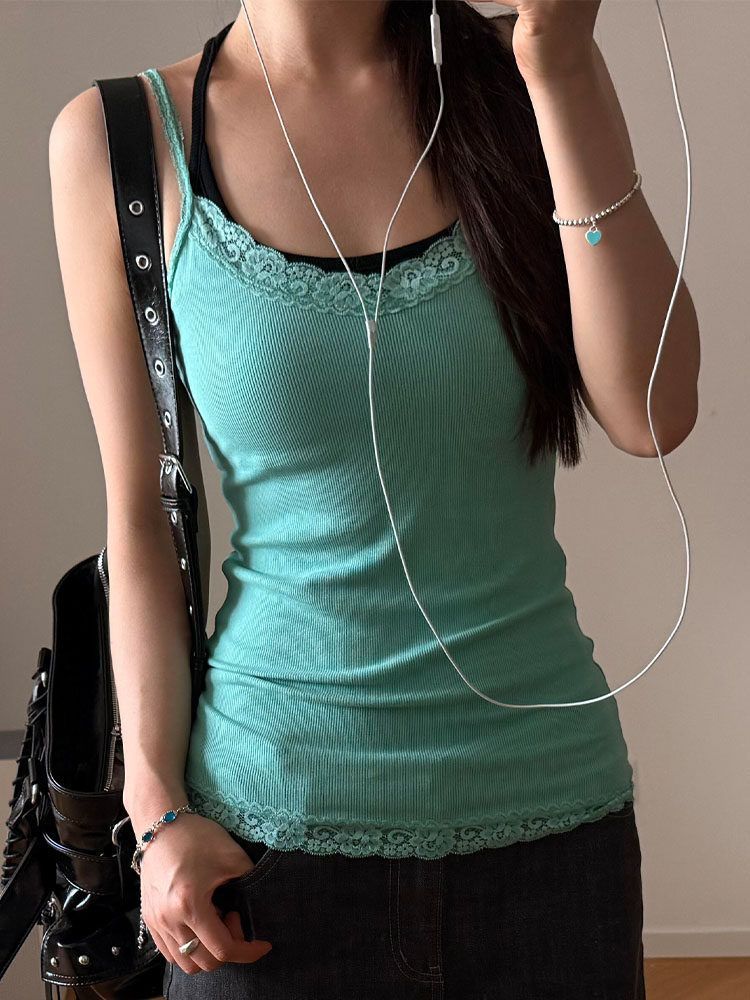 Kimotimo Spicy Girl Lace Camis - Lace Trim Cami recension och pris