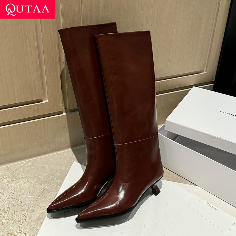 QUTAA Fashion News Women Knee  - Women'S Fashion Knee High Boots recension och pris