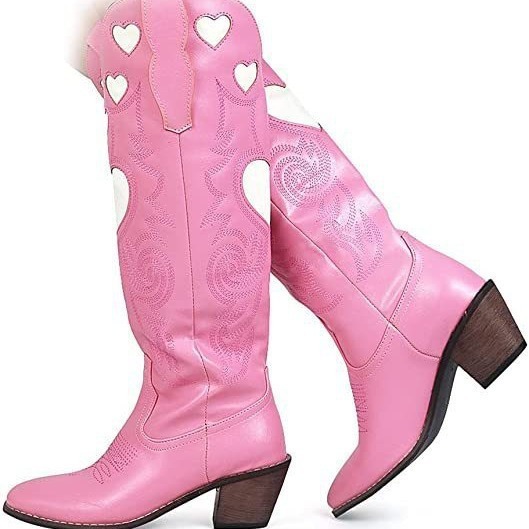 Fashion Love Heart Chunky Heel - Women'S Fashion Knee High Boots recension och pris