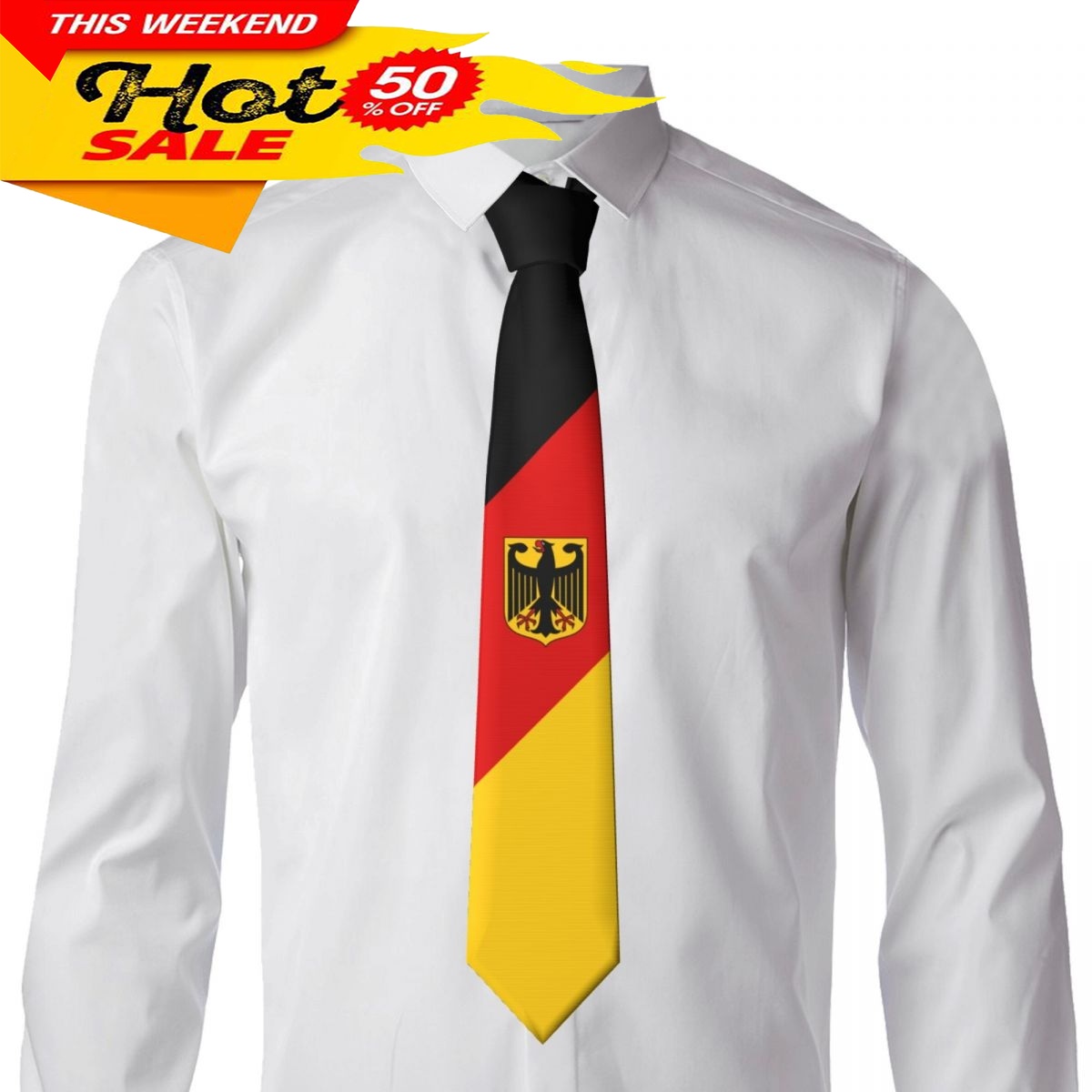 Germany Flag Tie Emblem Neckti - Women Fashion Necktie recension och pris