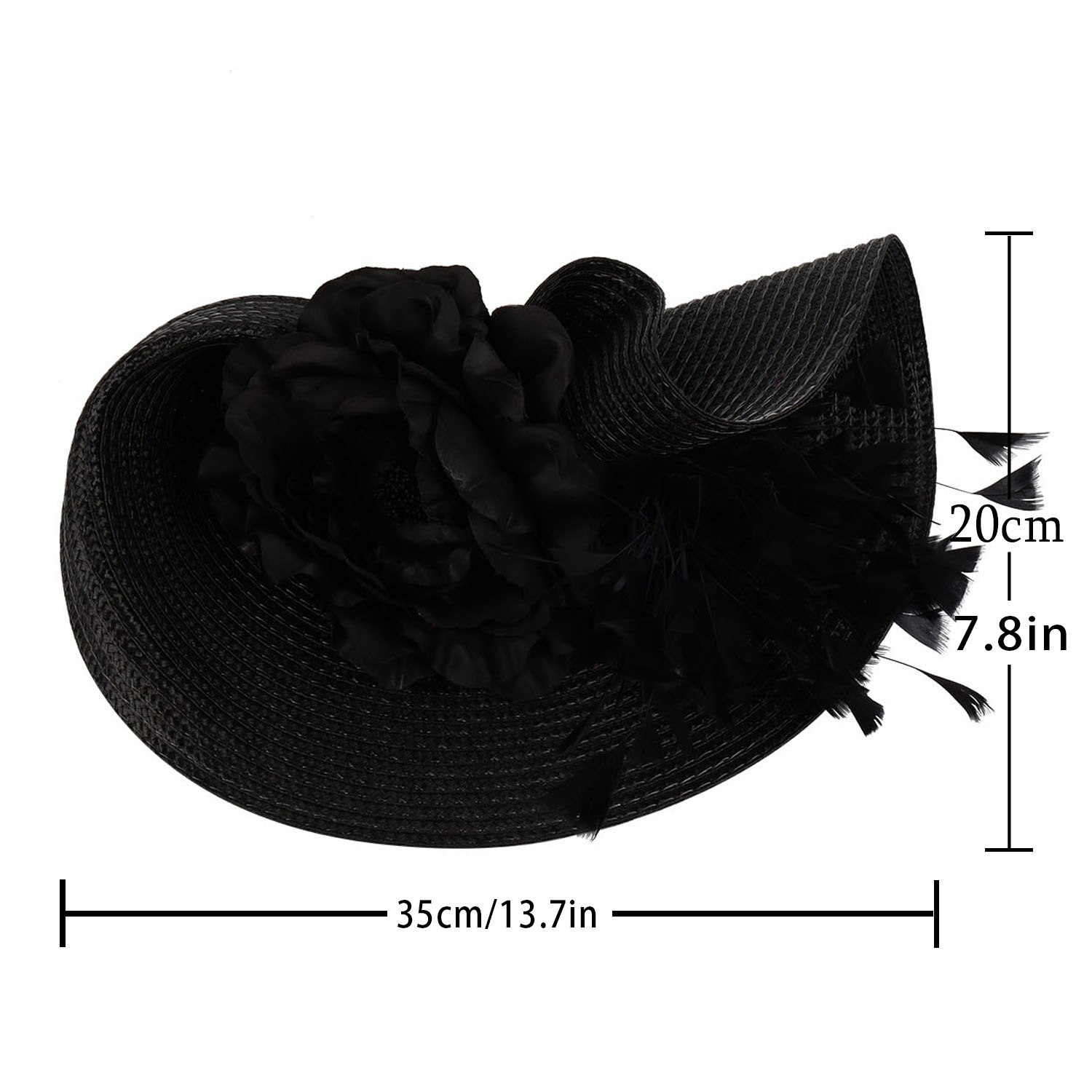 2026Exaggerated Straw Feather  - Women'S Fashion Kentucky Derby recension och pris