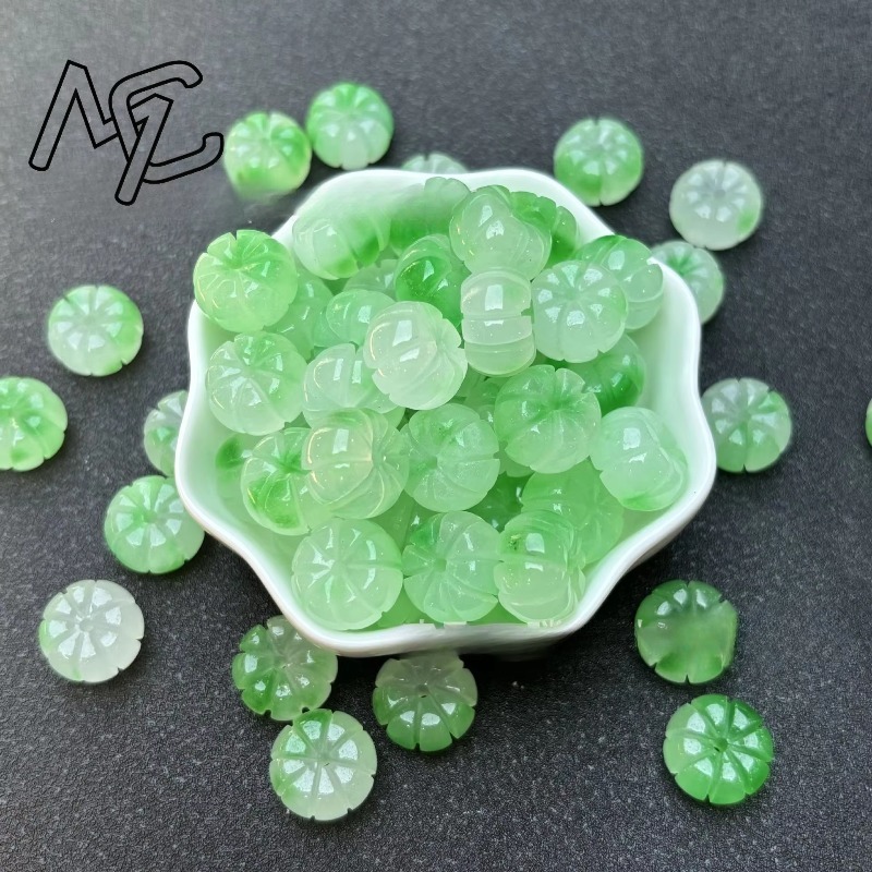 10pcs A Green Jade Pumpkin Bea - Women'S Fashion Jewellery recension och pris