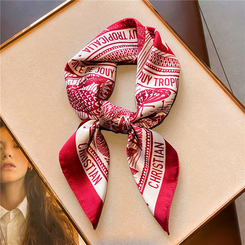 Letter Printing Silk Satin Han - Women Fashion Necktie recension och pris