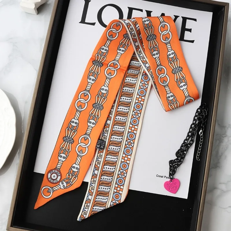 Fashion Skinny Silk Scarf for  - Women Fashion Necktie recension och pris