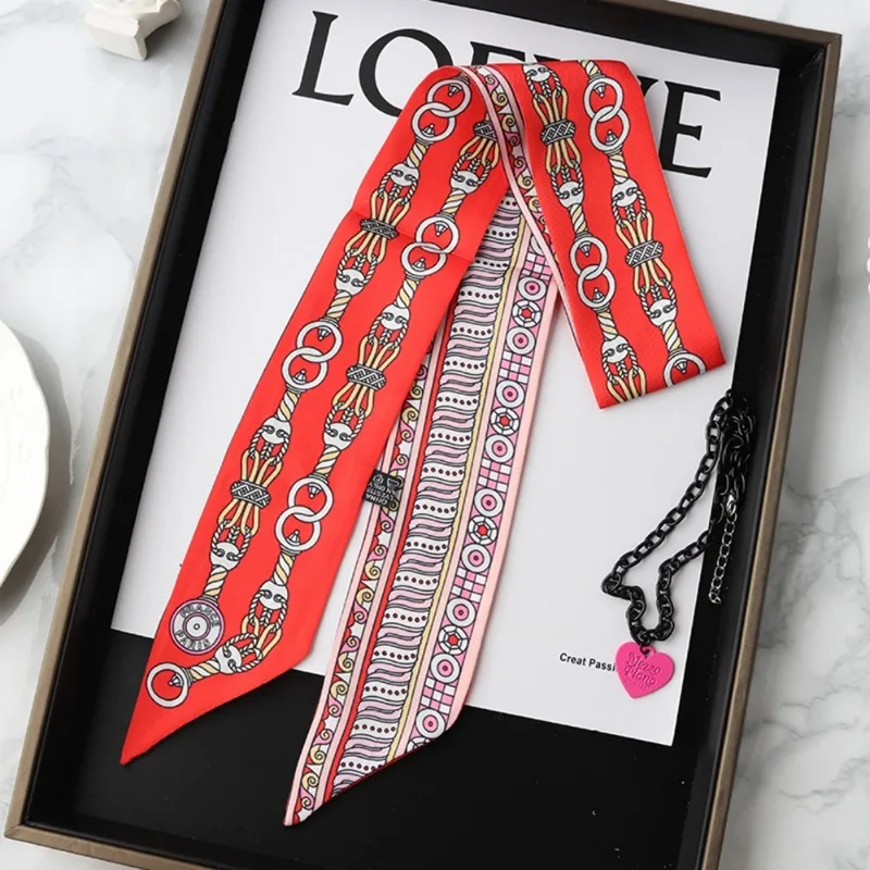 Fashion Skinny Silk Scarf for  - Women Fashion Necktie recension och pris