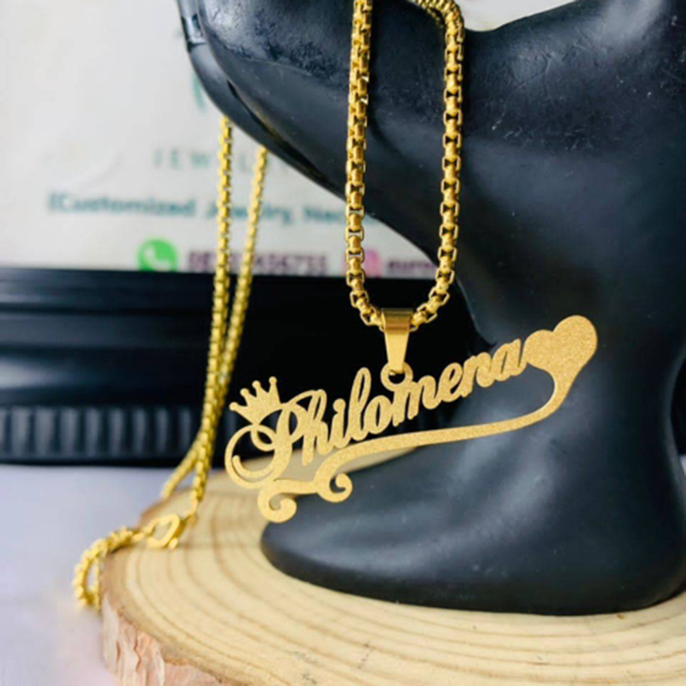 Custom Frosted Name Necklace f - Women Fashion Names recension och pris