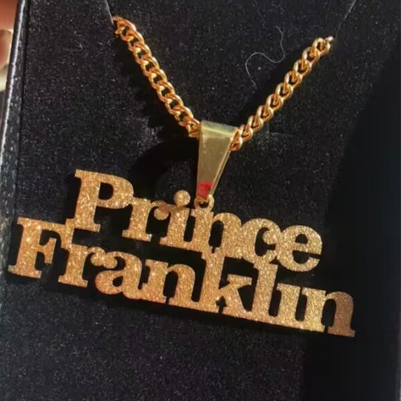 Custom Frosted Name Necklace f - Women Fashion Names recension och pris